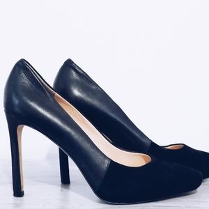 Black Suede and Leather Stilettos